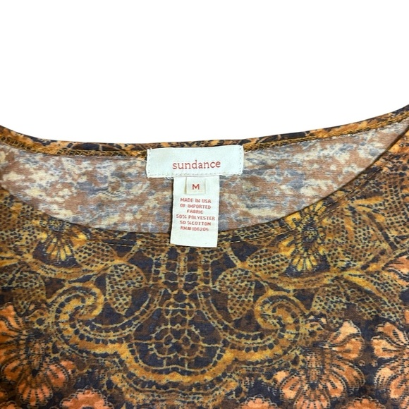 Sundance long sleeve color block T shirt size small semi sheer bohemian fall - Picture 4 of 6